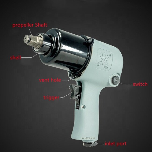 Square Head Hand Tool for Air Pump, Remove Bolt, Screw Air Tools, Air Rivet Nut Gun, Outras ferramentas pneumáticas usadas para bomba de ar, 7500rpm, 1/2"