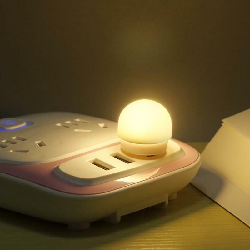 USB Plug Lamp Computer Mobile Power Charging USB Small Book Lamps LED Eye Protection Reading Light Small Round Light Night Light