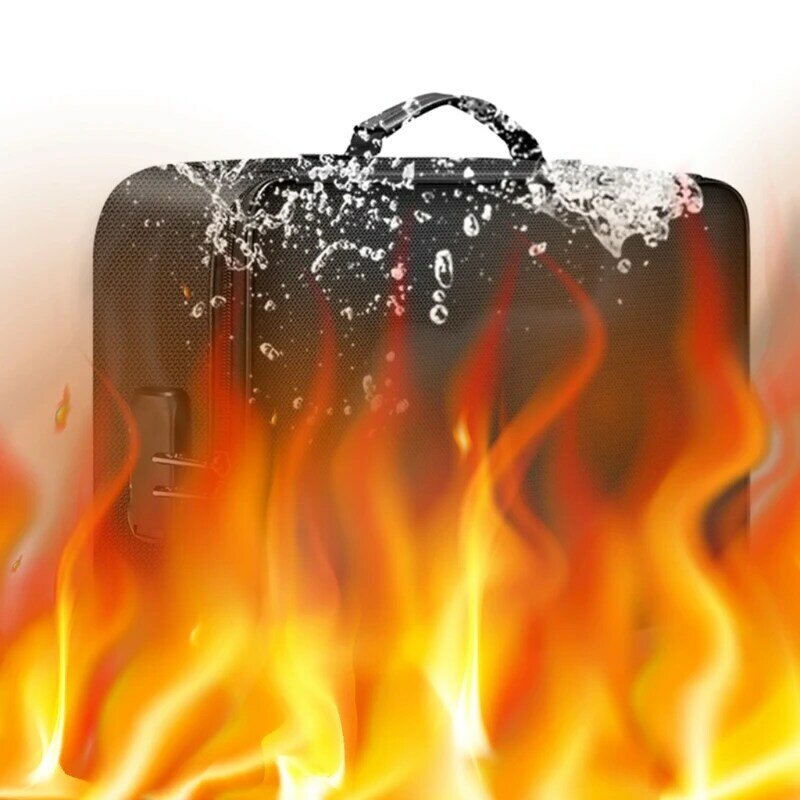 กระเป๋าเอกสาร4ชั้นพื้นที่ขนาดใหญ่กันไฟกันน้ำมีซิปจัดเก็บไฟล์สำหรับกล่องพร้อมล็อคของขวัญ