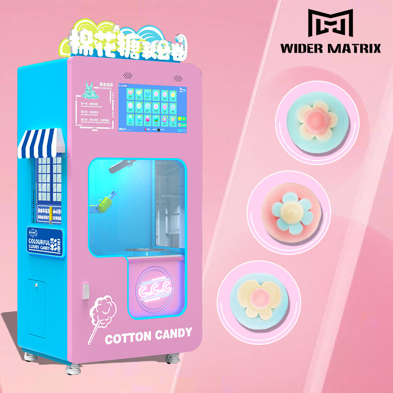 Fully Automatic Making 32 Styles Fairy Floss Cotton Candy Flower Vending Marshmallows Vending Machine On Shopping Mall For Kids