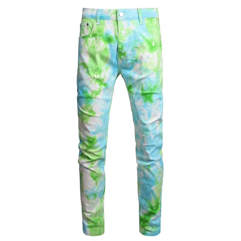 Jesienna moda męska Kolorowe spodnie dżinsowe Tie Dye Y2K Streetwear Hip Hop Jeans Moda Harajuku Denim Trousers Pantalones Hombre