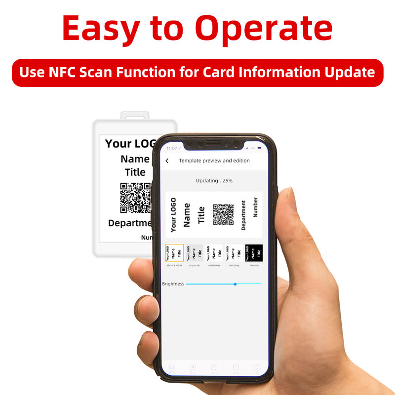 Elektronischer Ausweis halter elektronischer Papier tinten bildschirm Smart Work Badge Büro angestellter papier loses Abzeichen Smart ID Card