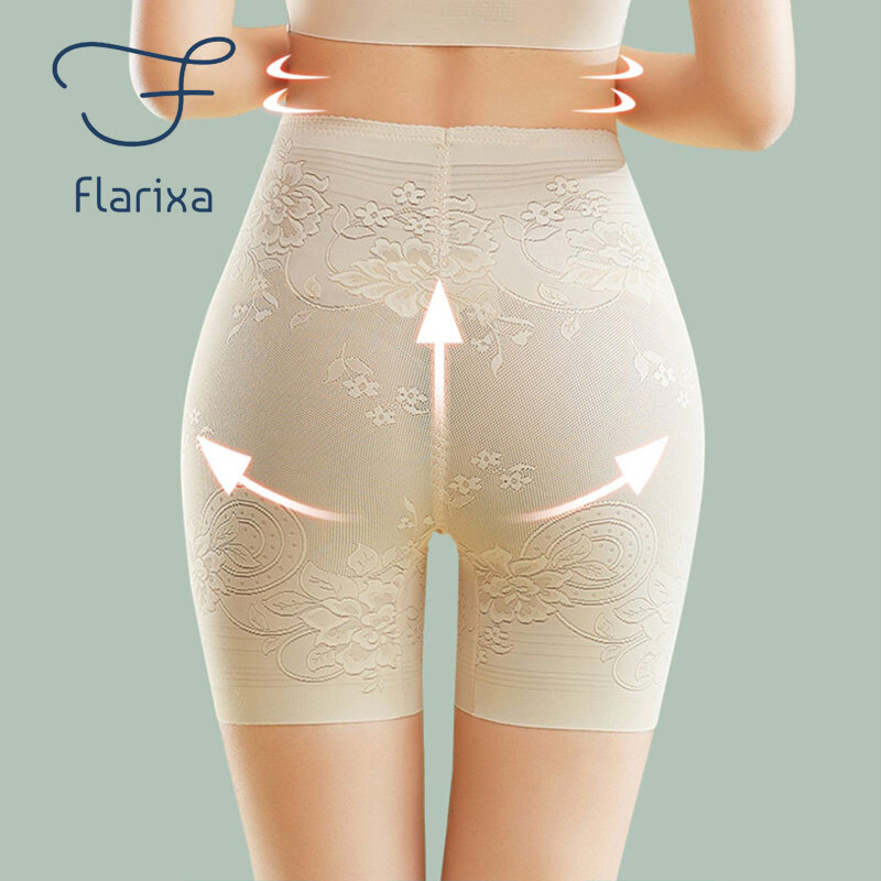 Flarixa سلس الحرير الجليد المرأة سلامة السراويل حجم كبير السراويل واقية تحت تنورة تمتد الملاكم ملخصات سلامة السراويل 3XL