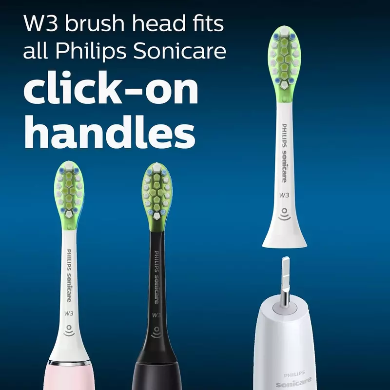 Philips-Têtes de brosse à dents de rechange Macicare, authentique W3 Premium, blanc, 4 têtes de brosse, HX9064, 65