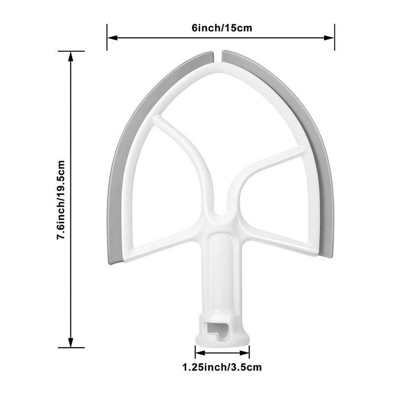 5 Quart Flex Edge Beater for Kitchen Bowl-Lift Stand Mixer, Paddle with Silicon Scraper, Dishwasher Safe Flat Beater