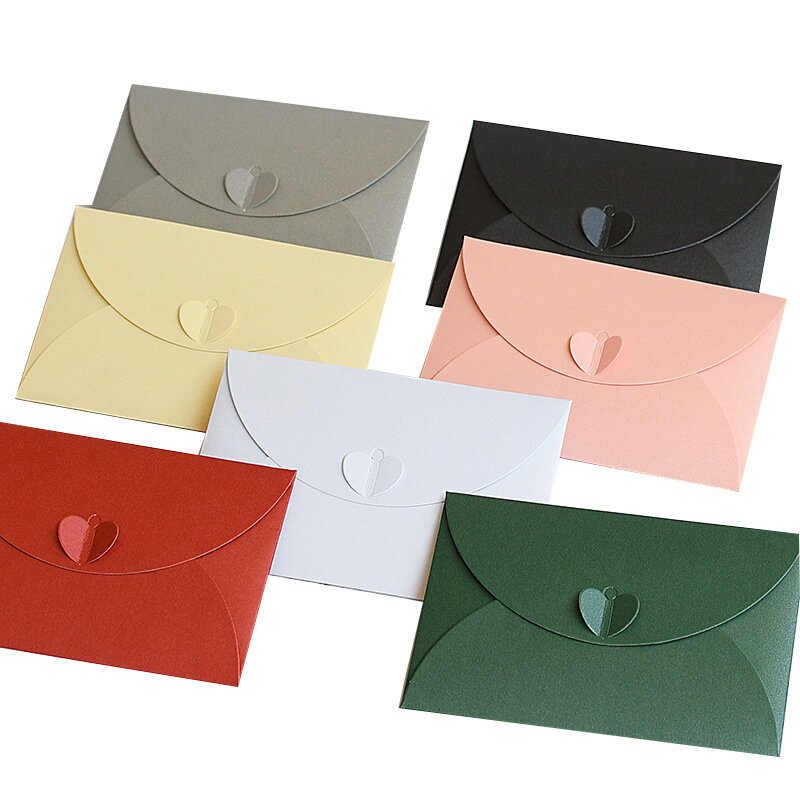 10 pçs ins amor botão perolado papel europeu vintage envelope carta convite cartão de carimbo envelope