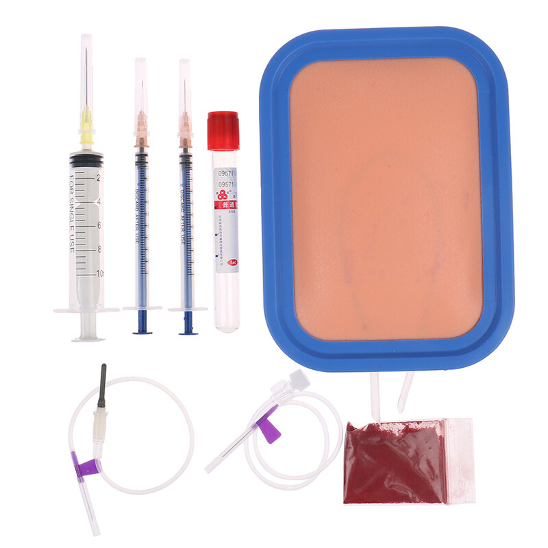 Human Skin Venipuncture IV Injection Suture Training Silicone Model Venous Blood Drawing Practice Pad For Nurses Medical Student