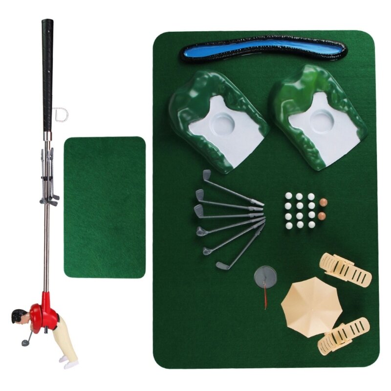 Golf Game Set Putting Mat Indoor Outdoor Putters Putting Green Practice Training Aids Gift for Office and Home