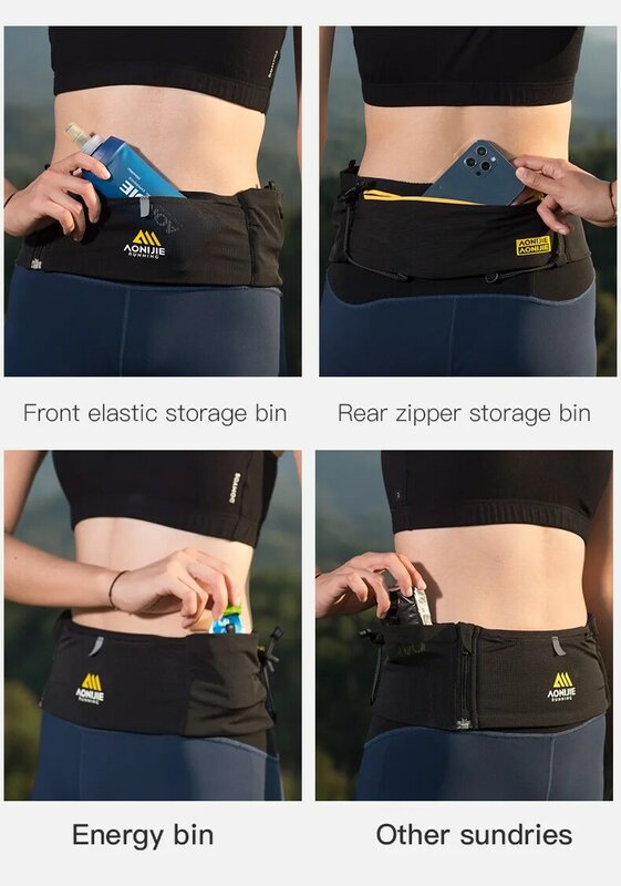 Aonijie W8122 Fanny Waist Bag Suitable Lightweight Travel Pocket Key Wallet  Zipper Running Waist Packs