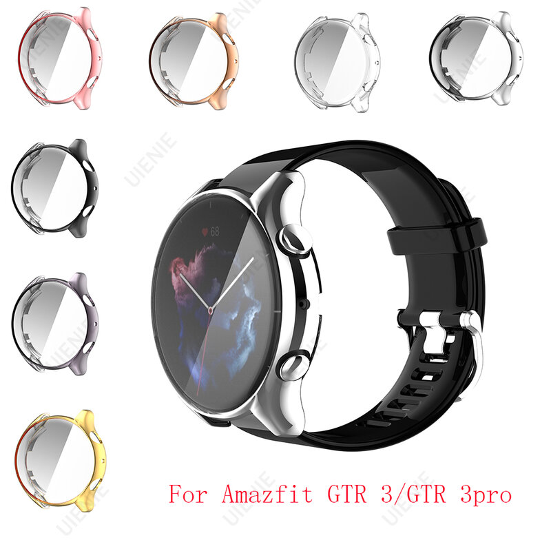 Silicone Screen Film Case For Amazfit GTR 3 / GTR 3 Pro Full Cover Screen Protector TPU Shell Protective Case Anti-drop Case New