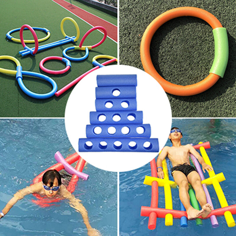Hollow Flexible Swimming Swim Pool Water Float Aid Foam Pool Noodles Connector Floating Water Float Stick Swimming Ring