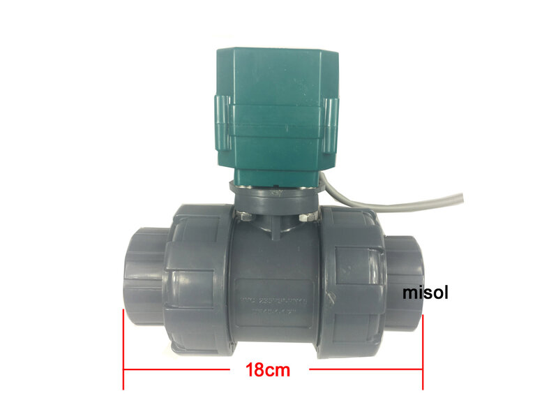 Клапан ПВХ misol/моторизованный, 12 В, DN40 BSP (1,5 дюйма), клапан из ПВХ, 2-ходовой, электрический клапан из ПВХ, CR01