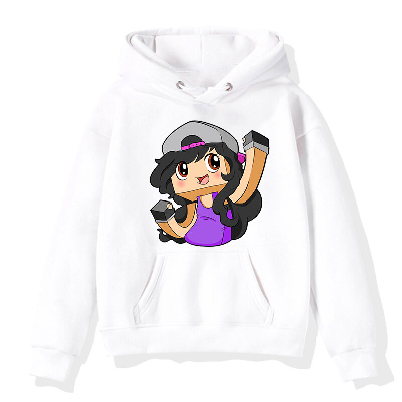 Odzież dziecięca Aphmau bluza z kapturem Casual Kids Cute nadruk kreskówkowy Harajuku Pullvers wiosenna jesienne topy dziewczęca odzież sportowa