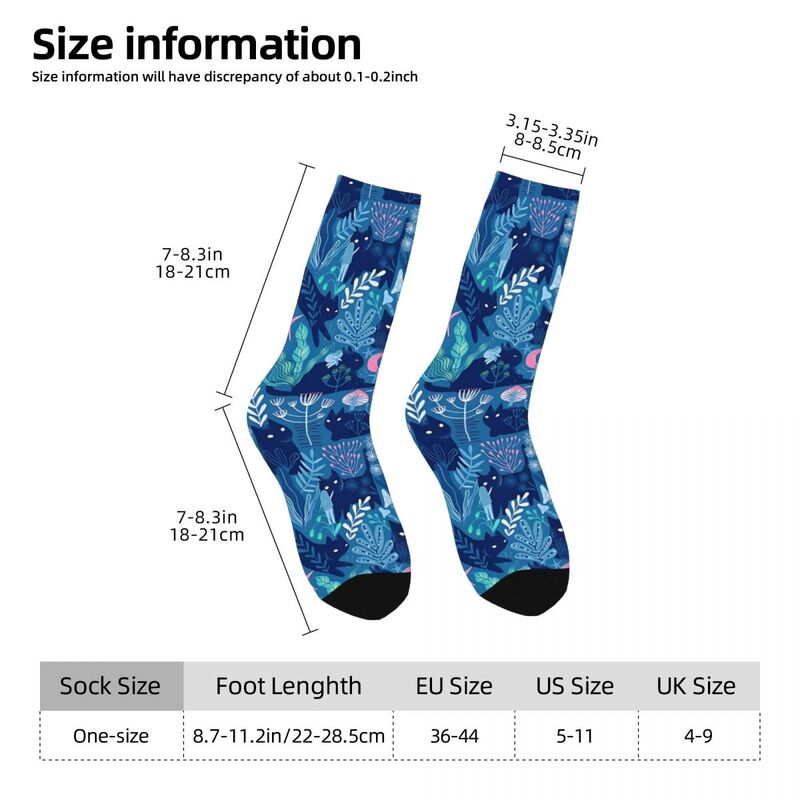 Calcetines de compresión para hombre y mujer, calcetín Unisex con estampado de noche y ninfas, gato, Harajuku, sin costuras, novedad