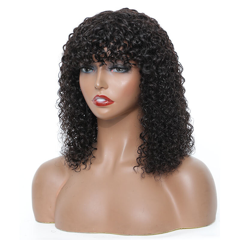 Brizilian Jerry Curly Bob Wigs Virgin 100% Human Hair Ready To Wear Glueless Wig Natural Color Cheap Price Human Hair For Women