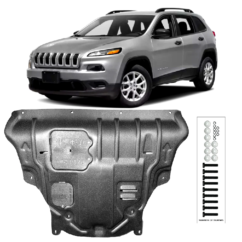 Voor Jeep Cherokee 2.4l-3.2l 2014 Zwart Onder Motor Beschermplaat Spatscherm Modder Spatbordbeschermer