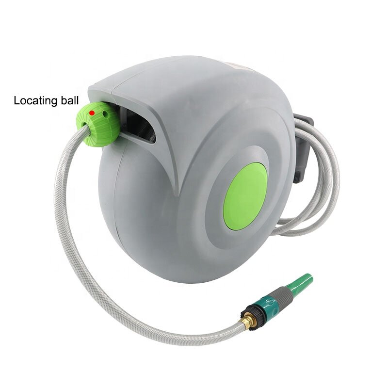Wall Mounted Retractable Holder Any Length Lock Automatic Rewind Garden Water Hose Reel
