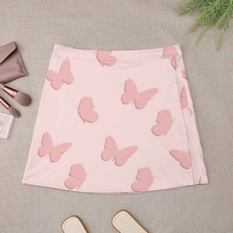 Różowa motyle Mini spódnica damska letnia sukienka damska letnia sukienka damska spódnica mini spódniczka