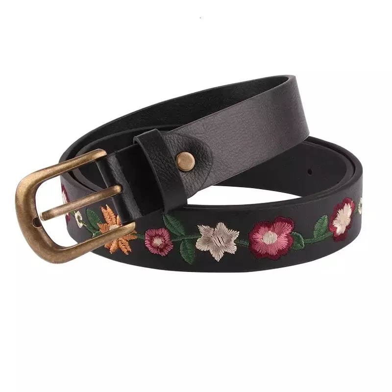 2024 New Women's Embroidered Flower Belt with New Decoration Retro Fashion Classic Chinese Style