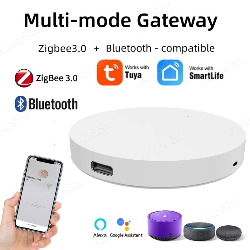 Zigbee Gateway Bluetooth Tuya Hub BLE Mesh nirkabel jembatan rumah pintar aplikasi kehidupan pintar Remote Control bekerja dengan Alexa Google rumah