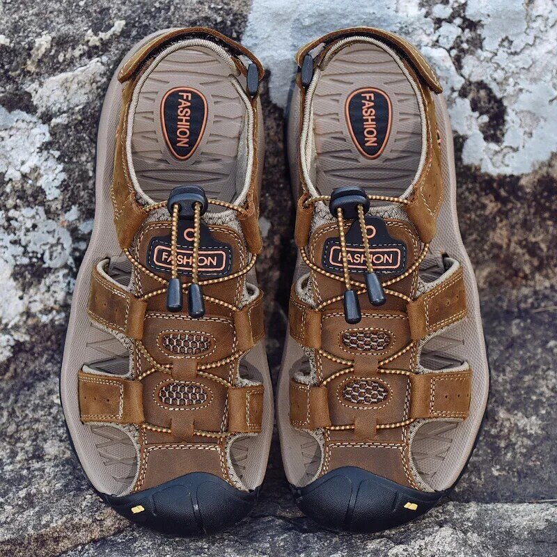 Outdoor Men letnie klapki antypoślizgowe spacery buty trekkingowe kapcie męskie plaży buty wędkarskie trampki rozmiar 38-48