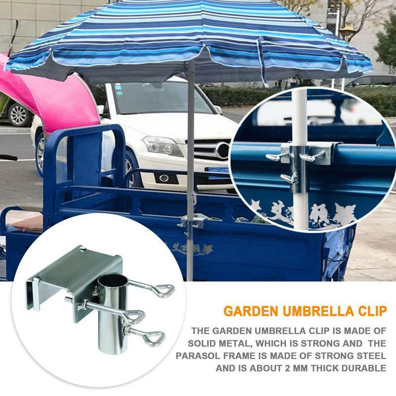 Support de parapluie en fer pour table, pince de parapluie rapide, métal, plage, cour, pont de balcon