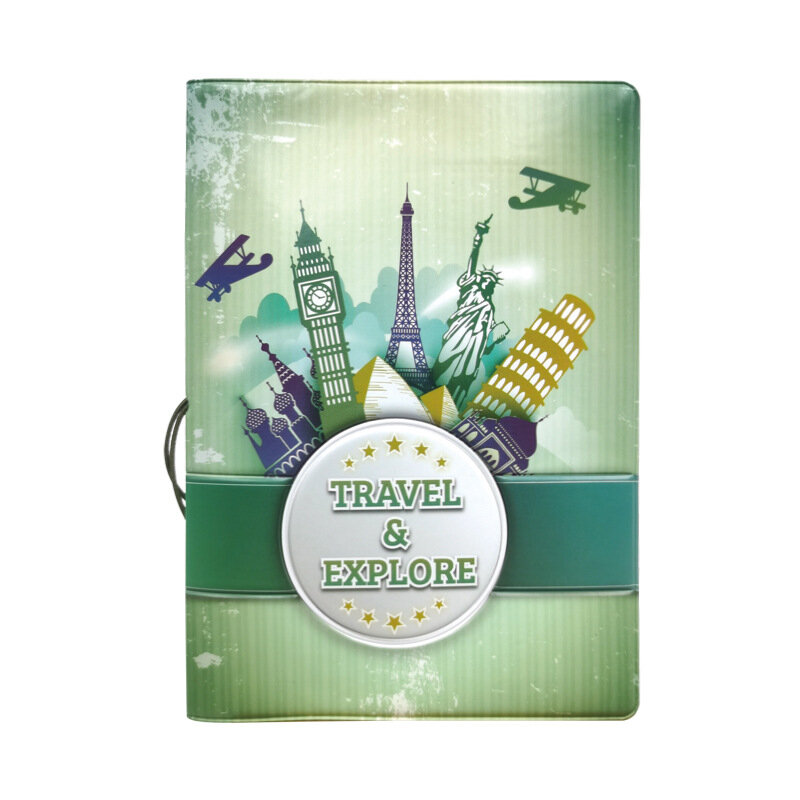 World Trip Landscape Passport Wallet Pu Leather Passport Cover Men Women Travel Passport Holder Case Wallet ID Bank Card Holders