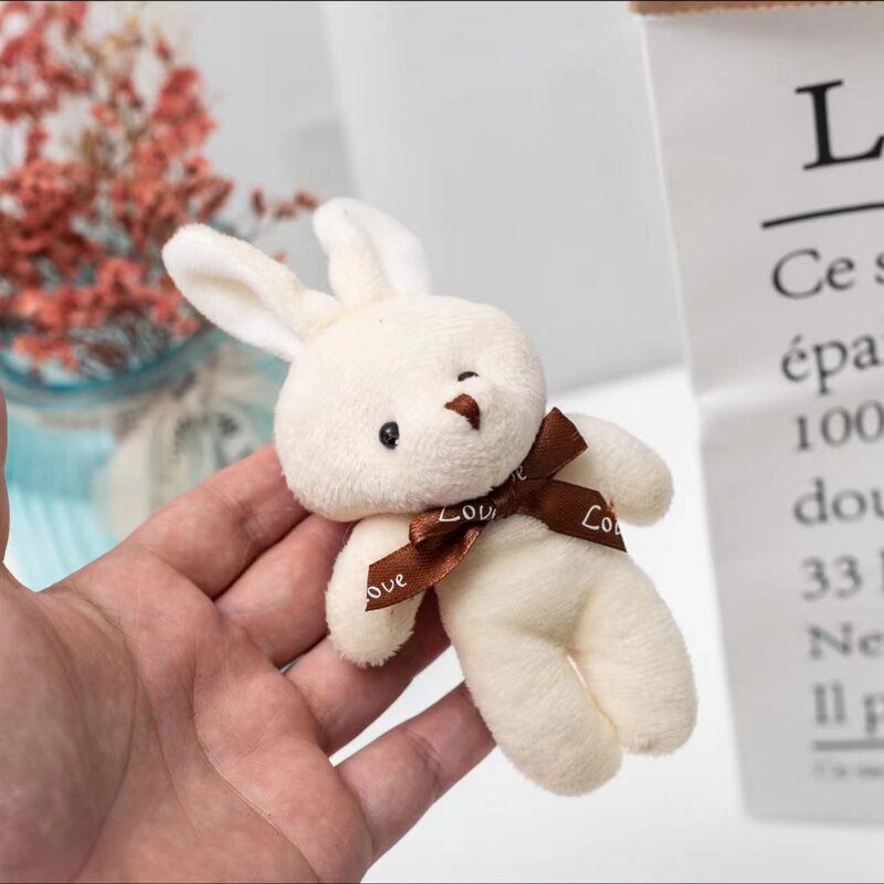 15cm teddy konijn gevuld pluche poppen kawaii konijn pluche speelgoed sleutelhanger creatieve dierentas hanend kinderen verjaardagscadeau
