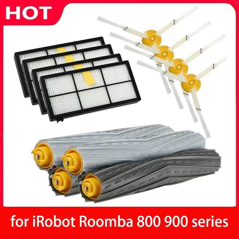Hepa filtros e escovas kit para irobot roomba, peças de reposição para 980, 990, 900, 896, 886, 870, 865, 866, 800, acessórios