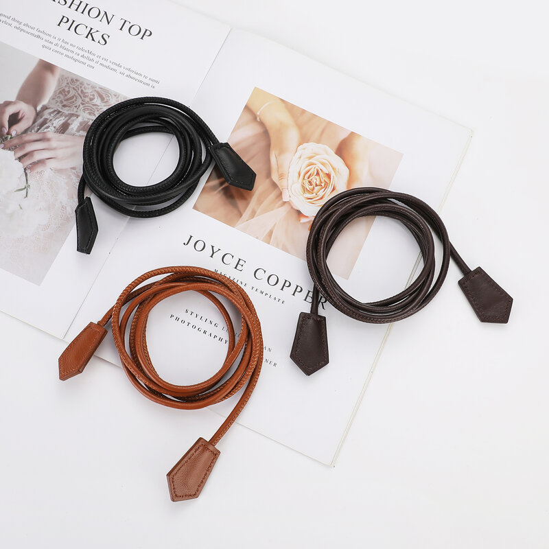 Elegant Female Waist Chain Thin Belt Simple Decoration Tie With Dress Long Waistband Knotted Vintage Dresses String Waist Rope