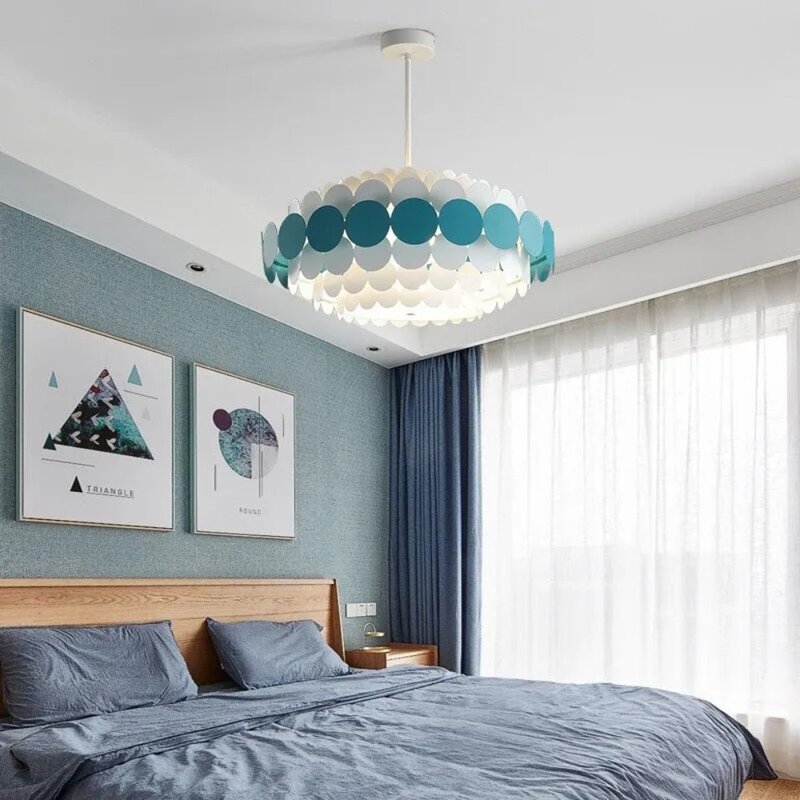 Nowoczesny minimalistyczny żyrandol podsufitowy salon sypialnia lampy wiszące do sufitu kreatywny wisiorek światła wystrój pokoju Lustre LED
