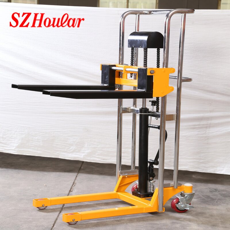 Mini Forklift Stacker Hand Manual Stacker Portable Hand Stacker Trolley 400kg