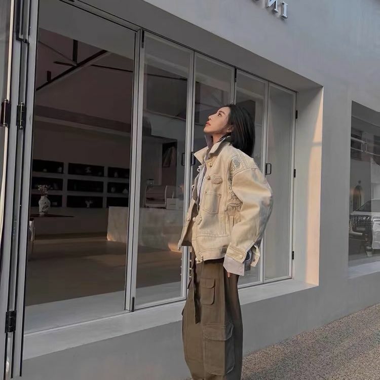 여성 하이 퀄리티 칼라 자수 재킷, 레트로 디자인 센스, 다용도 의류, 사계절 쿨 재킷, 패션