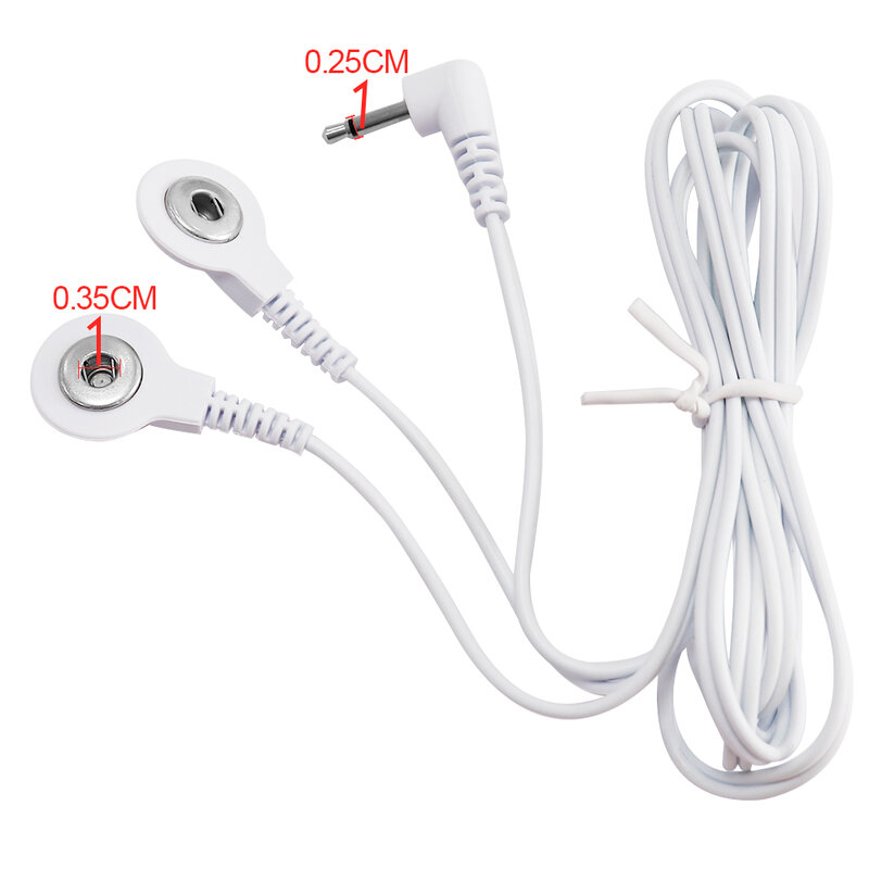 2/4 cara 3.5mm tombol puluhan akupunktur pijat listrik saraf otot Stimulator garis kabel elektroda kawat untuk bantalan elektroda