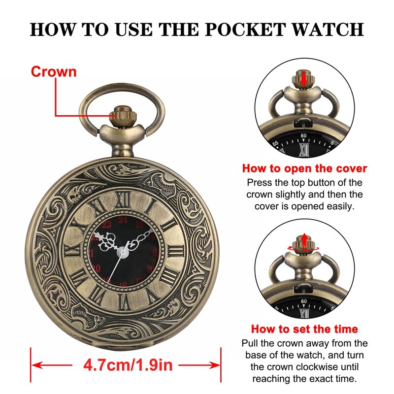 Антикварная мода римская цифра дисплей кварцевые карманные часы брелок цепь часы ожерелье кулон подарок на Рождество для мужчин женщин друзей