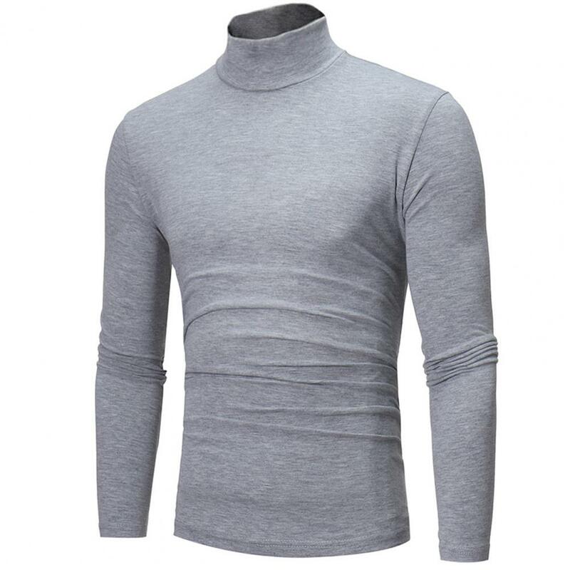 Slim Men Autumn Winter Sweater Bottoming Sweatshirt Turtleneck Long Sleeve Elastic Thin Pullover Tops Streetwear