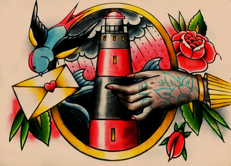 Spraw, by wystrój Twojego domu był bardziej zdumiony dzięki sztuka tatuażu plakat na ścianę malarstwu-Retro Kraft papierowa sztuka ścienna-idealna dla miłośników tatuażu