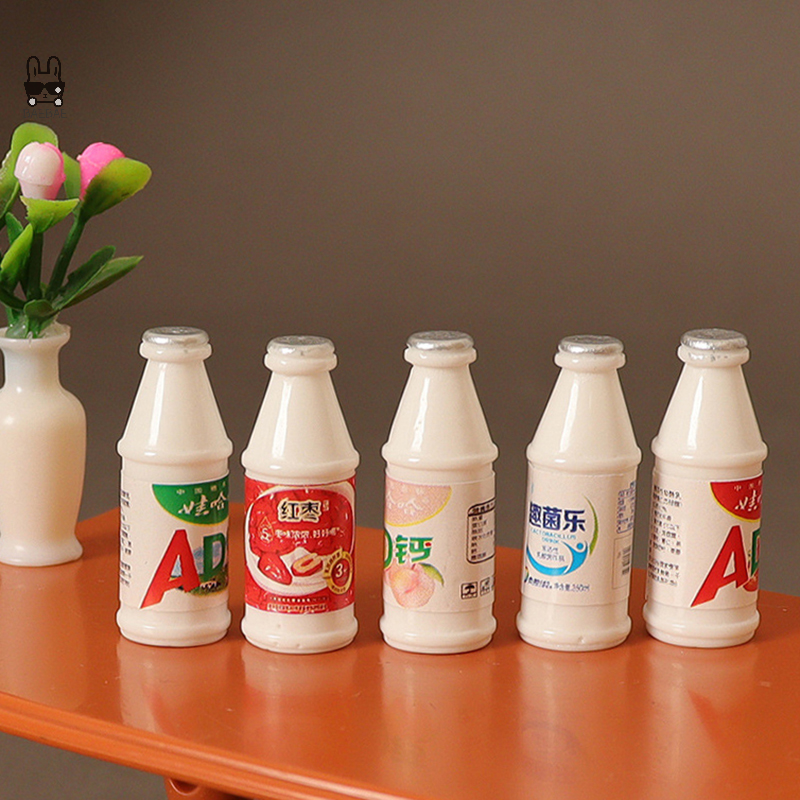 5 szt. 1/12 domek dla lalek imitacja butelka mleka domek dla lalek miniaturowe jedzenie zabawki dekoracja domu akcesoria