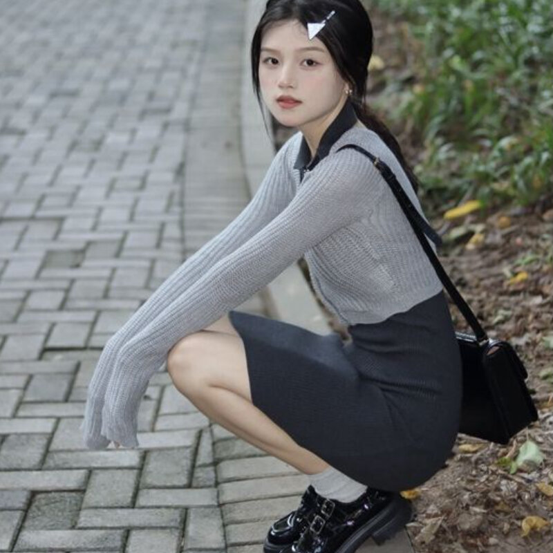 Set in stile cinese da donna in due pezzi con colletto alla coreana Mini abito con scollo a v Crop top elegante design estetico alla moda con temperamento Hotsweet