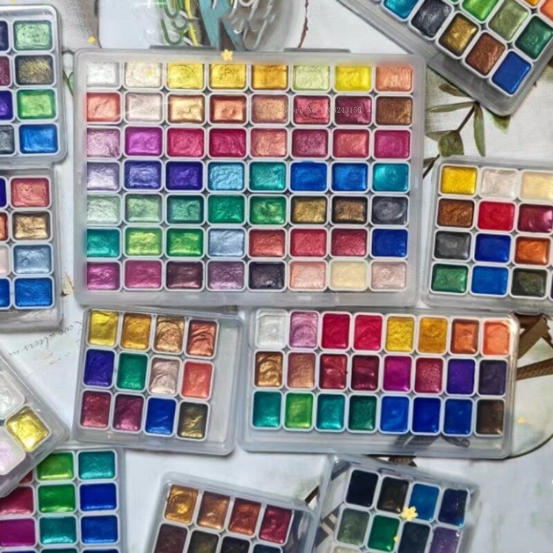 1ml perłowy jednolity zestaw Pigment akwarela ręcznie robiony w jednolitym kolorze wody artystyczna akwarela rysowania malowanie paznokci dekoracji