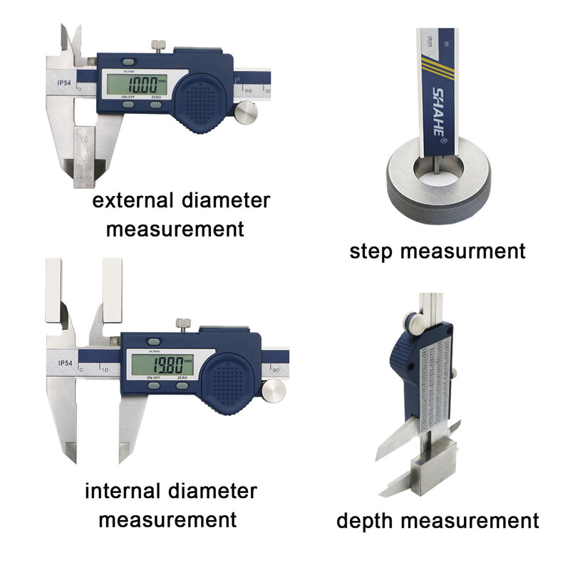 SHAHE-calibrador Digital de acero inoxidable endurecido, calibrador electrónico Vernier, micrómetro, herramientas de medición