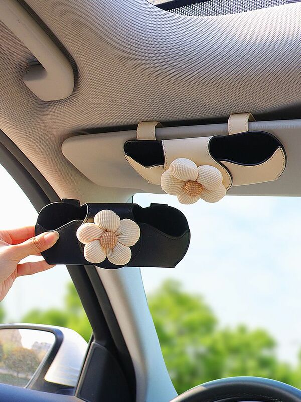 2024 NEW Multi-functional car mounted Sunglasses clip Storage Bag Glasses Pouch