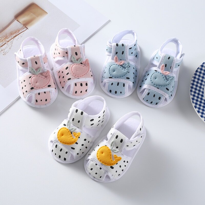 0-12M Newborn Baby Summer Sandals Kids Canvas Shoes Casual Soft Crib Shoes Toddler First Walkers Baby Boys Girls Walking Sandals