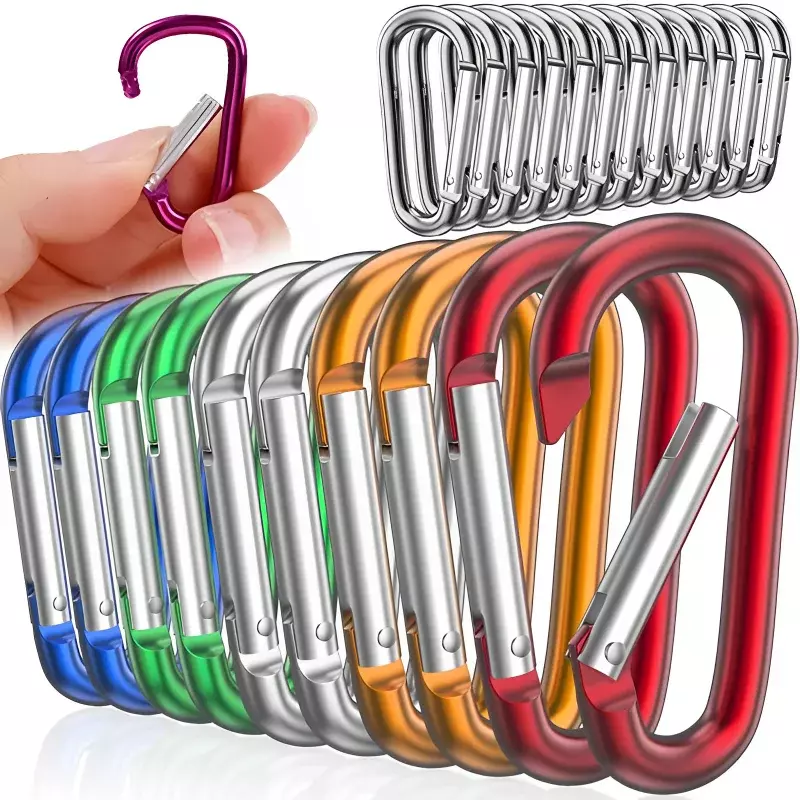 5/10/20PCS Aluminum Carabiner Key Chain Clip Multi Colors Camping Hiking Hook Safety Buckle Keychain Backpack Bottle Buckle