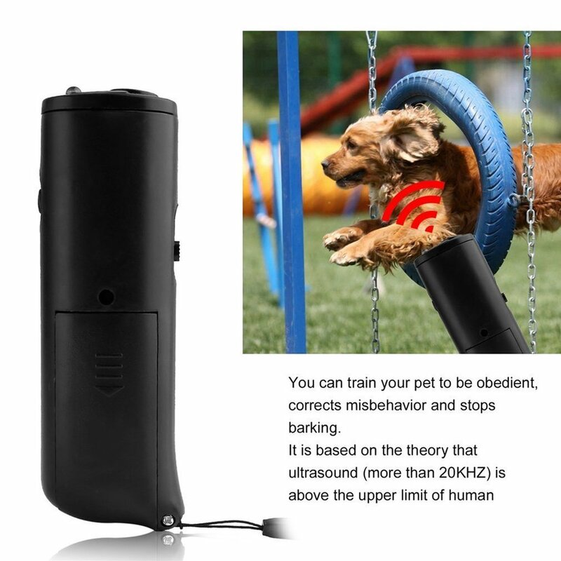 CD-100 – appareil ultrasonique portatif Anti-aboiement pour chiens et animaux domestiques, appareil d'entraînement à contrôle répulsif 3 en 1