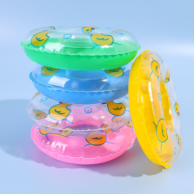 2/4/6/10 Stuks Kids Mini Zwemring Bad Speelgoed Zomer Pret Zwembad Float Ring Speelgoed Voor Rubber Eenden Poppen Opblaasbaar Bad Speelgoed