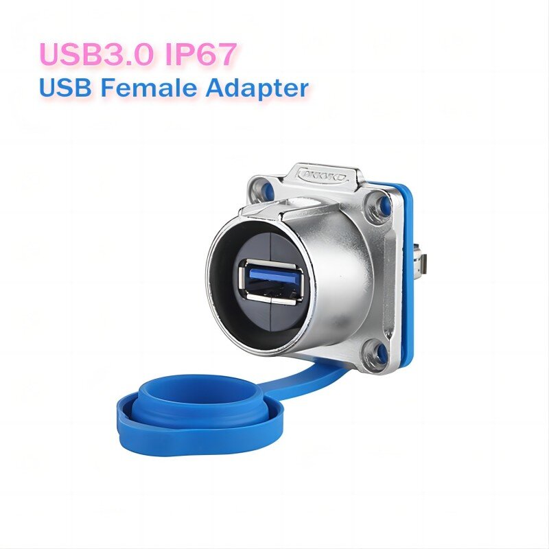 IP67 USB3.0 موصلات مقاوم للماء/USB3.0 مقاوم للماء التوصيل USB3.0 مقاوم للماء محول الإناث للتطبيق في الهواء الطلق