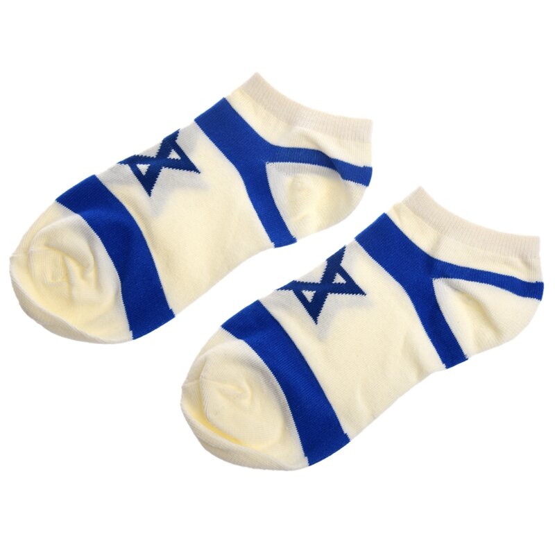 2X sepasang kaus kaki pola bendera Israel Star gaya untuk pria