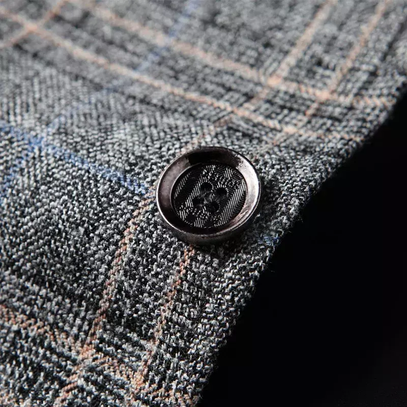 Blazer xadrez slim fit masculino, jaqueta casual, roupa bonito, blazer de negócios, alta qualidade, novo, tamanho 4XL, 2023