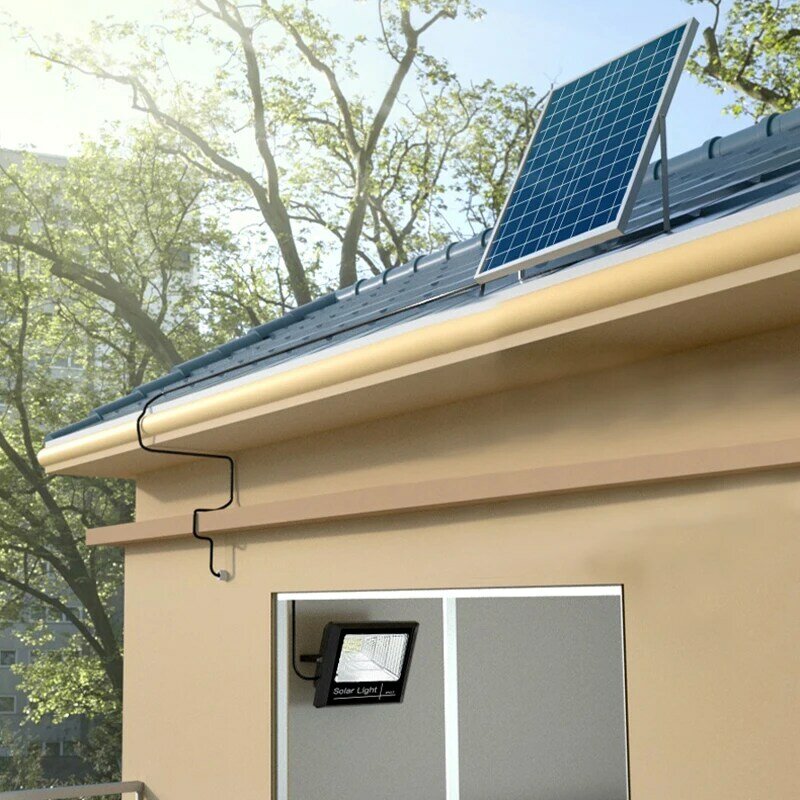 Luz LED Solar de alta potencia para exteriores, focos solares con control remoto, Reflector led de jardín, luz de pared impermeable, 10000LM